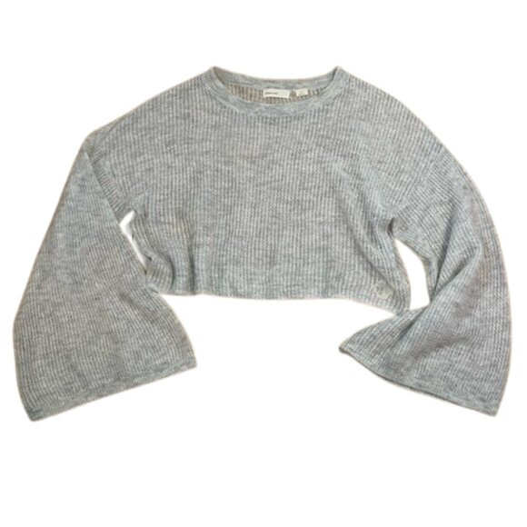 Anthropologie Sleeping On Snow Alpaca Wool Blend Cropped Bell Sleeve Sweater XL - Picture 3 of 10